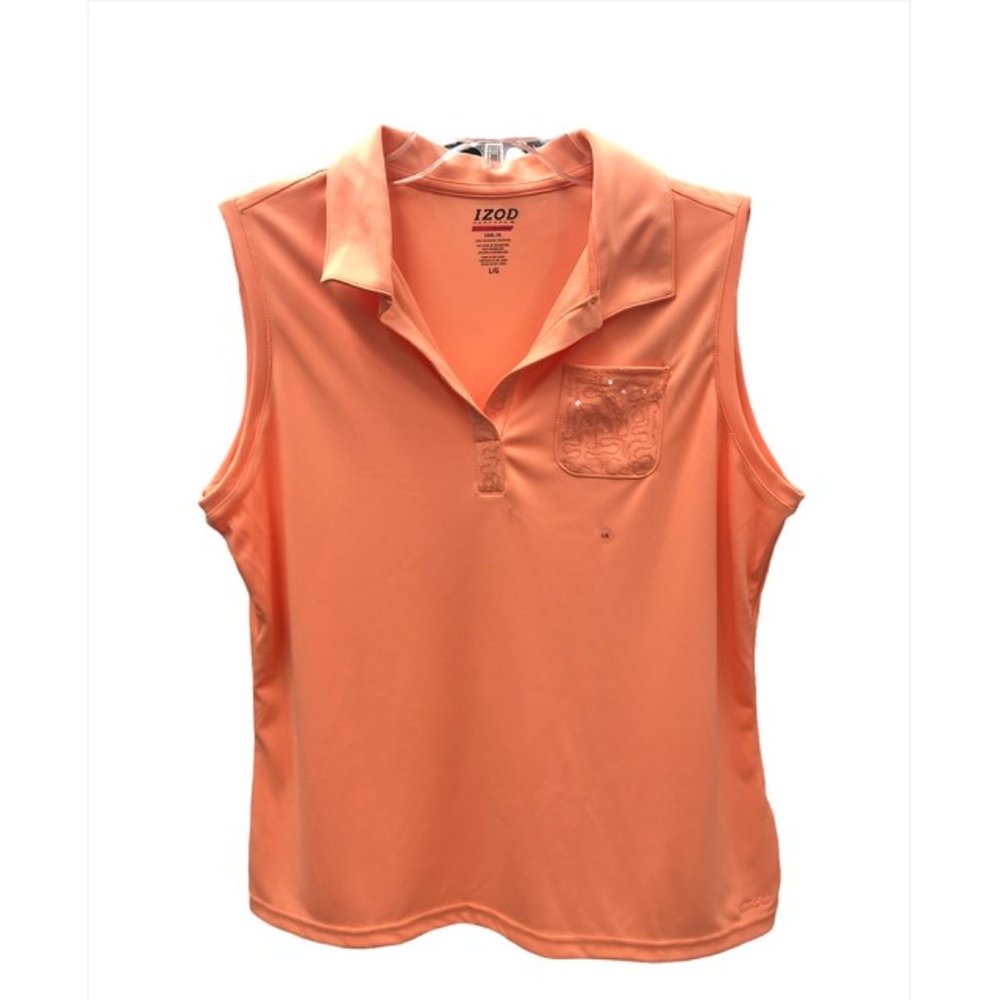 Izod Perform X Basix Cool-FX Peach Polo Size Large